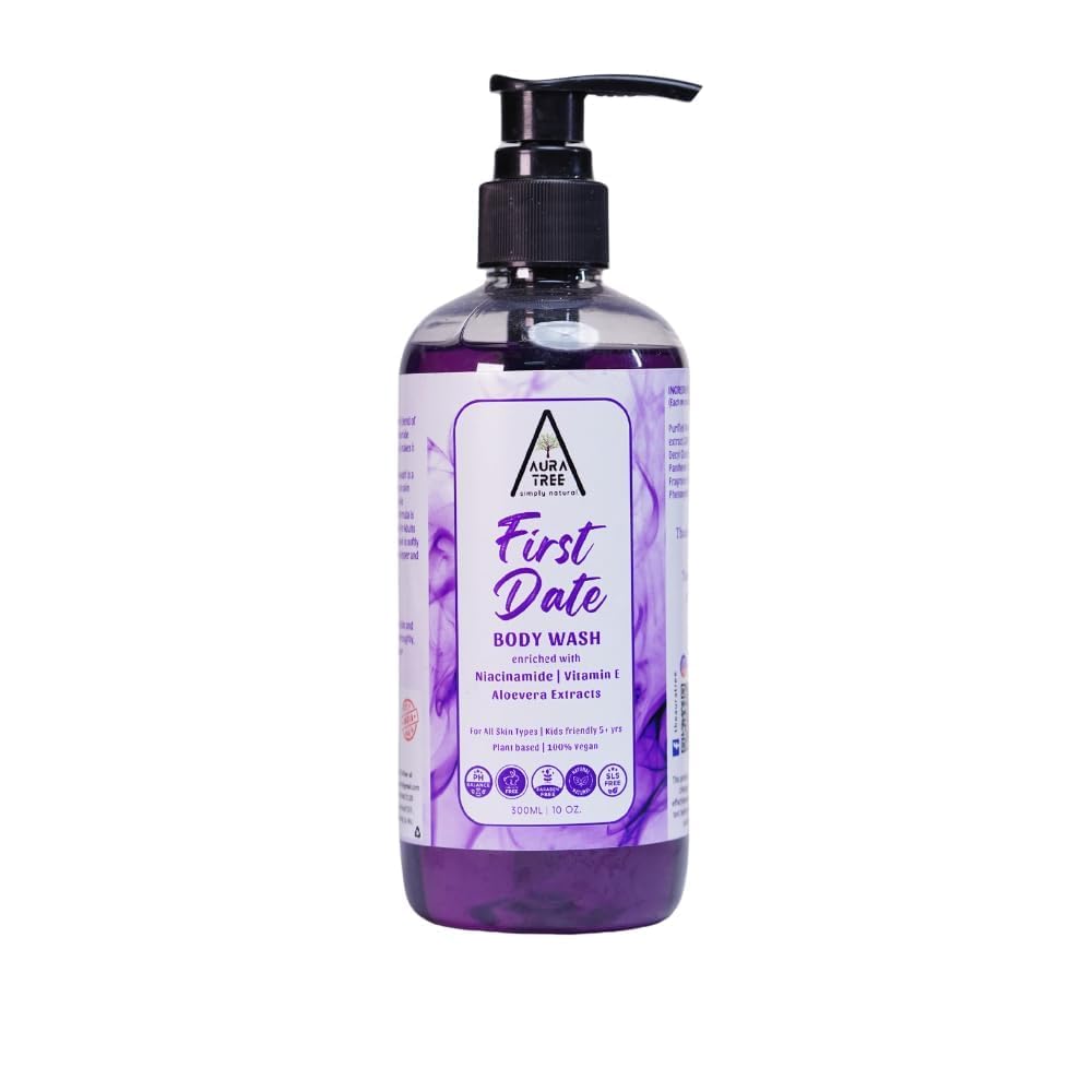 Aura-Tree First Date Body Wash - Aloe Vera, Wheat Protein & Niacinamide for Pure & Gentle Cleansing | Long-Lasting Freshness | All Skin Types | Perfect for Romantic Evenings & Daily Shower Routine
