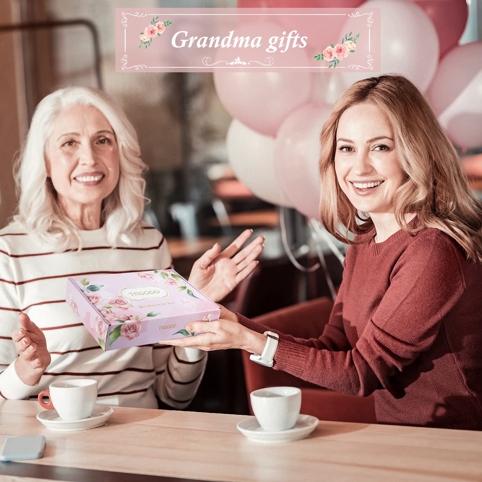TRSODD Mother's Day Gift Set for Grandma - Tote Bag & Makeup Bag Combo | Birthday Present for Women, Gigi, Nana | Perfect for Travel, Shopping & Daily Use