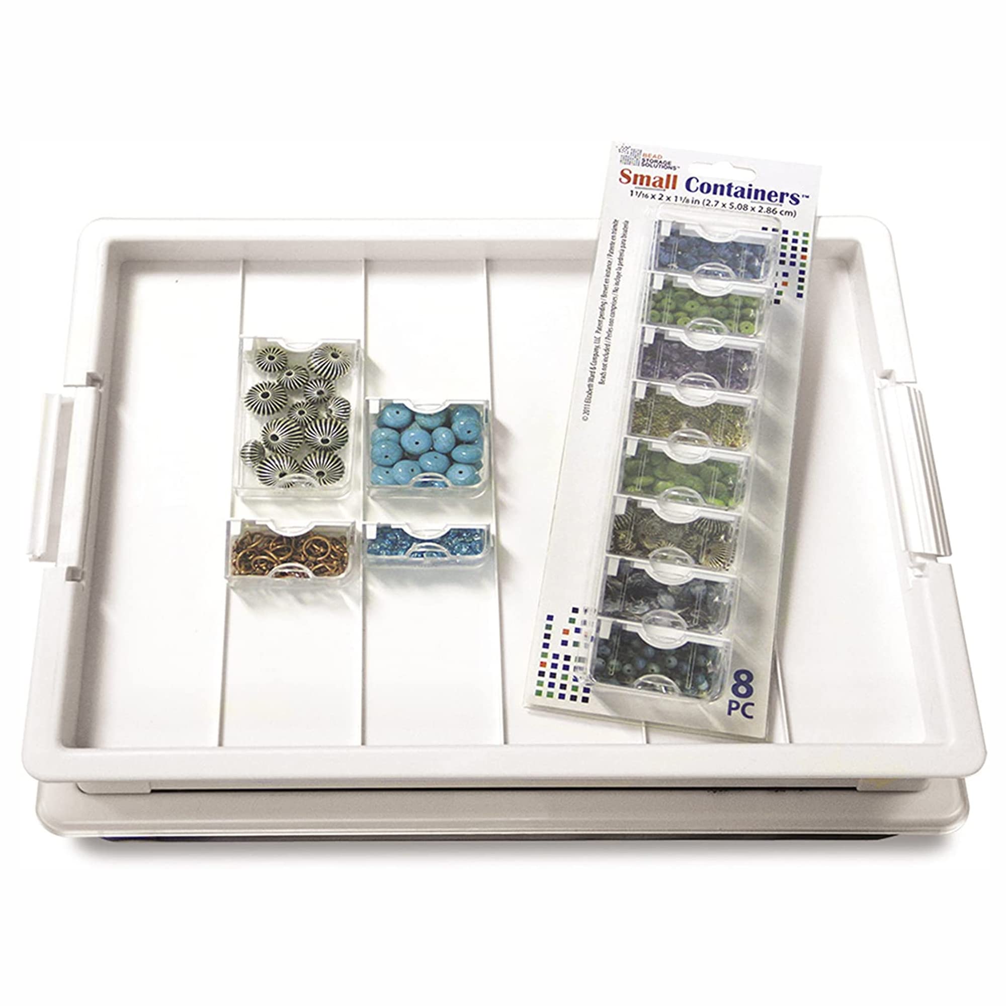 Stackable Plastic Organizer Tray Set with Lids - 48 Small Compartment Containers for Beads, Jewelry & Craft Supplies - Perfect for DIY Projects, Home Organization & Office Storage