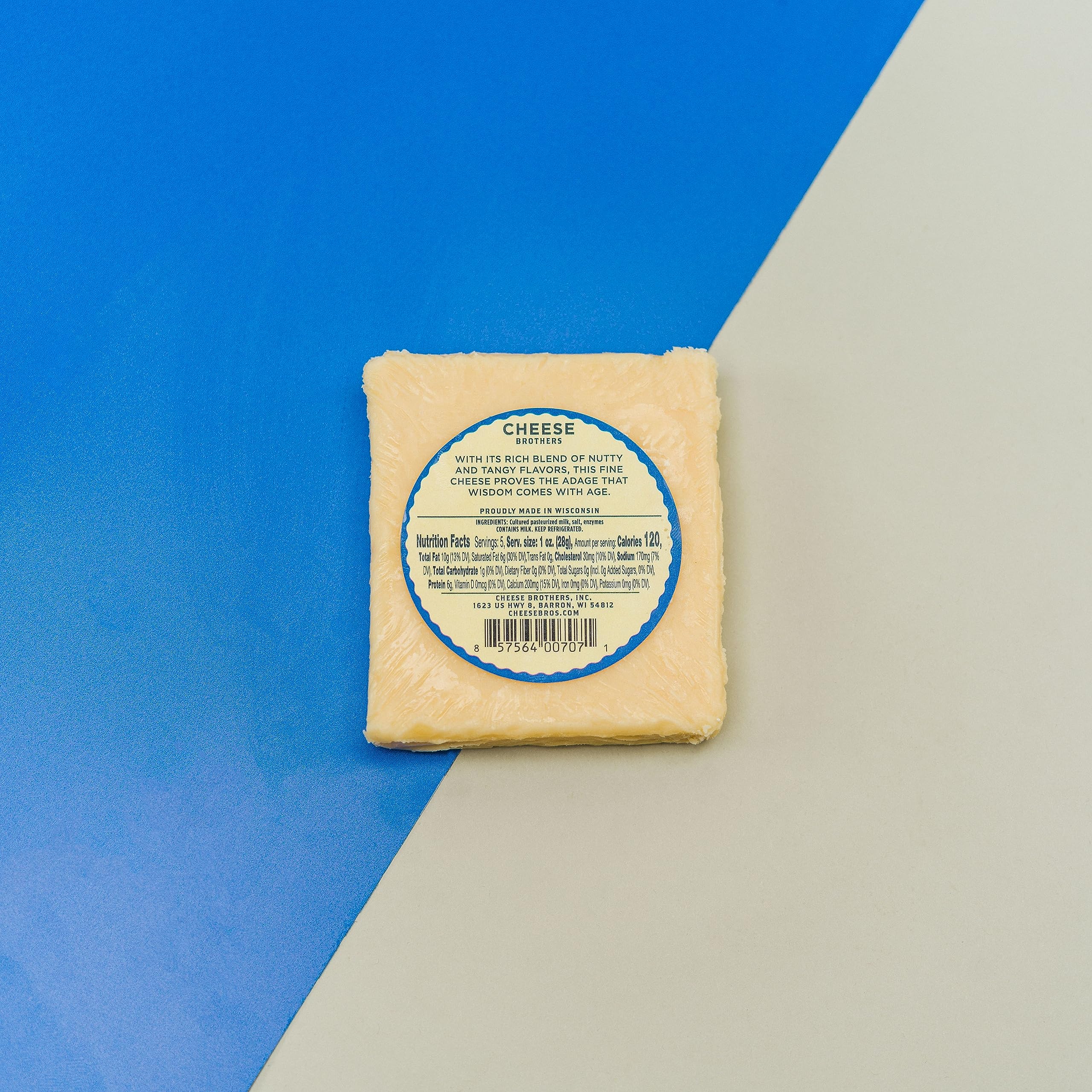 Premium Aged Cheddar Cheese by Cheese Bros. | 8-Year Aged Wisconsin Cheddar | 12-Pack for Gifts, Charcuterie Boards & Gourmet Cooking