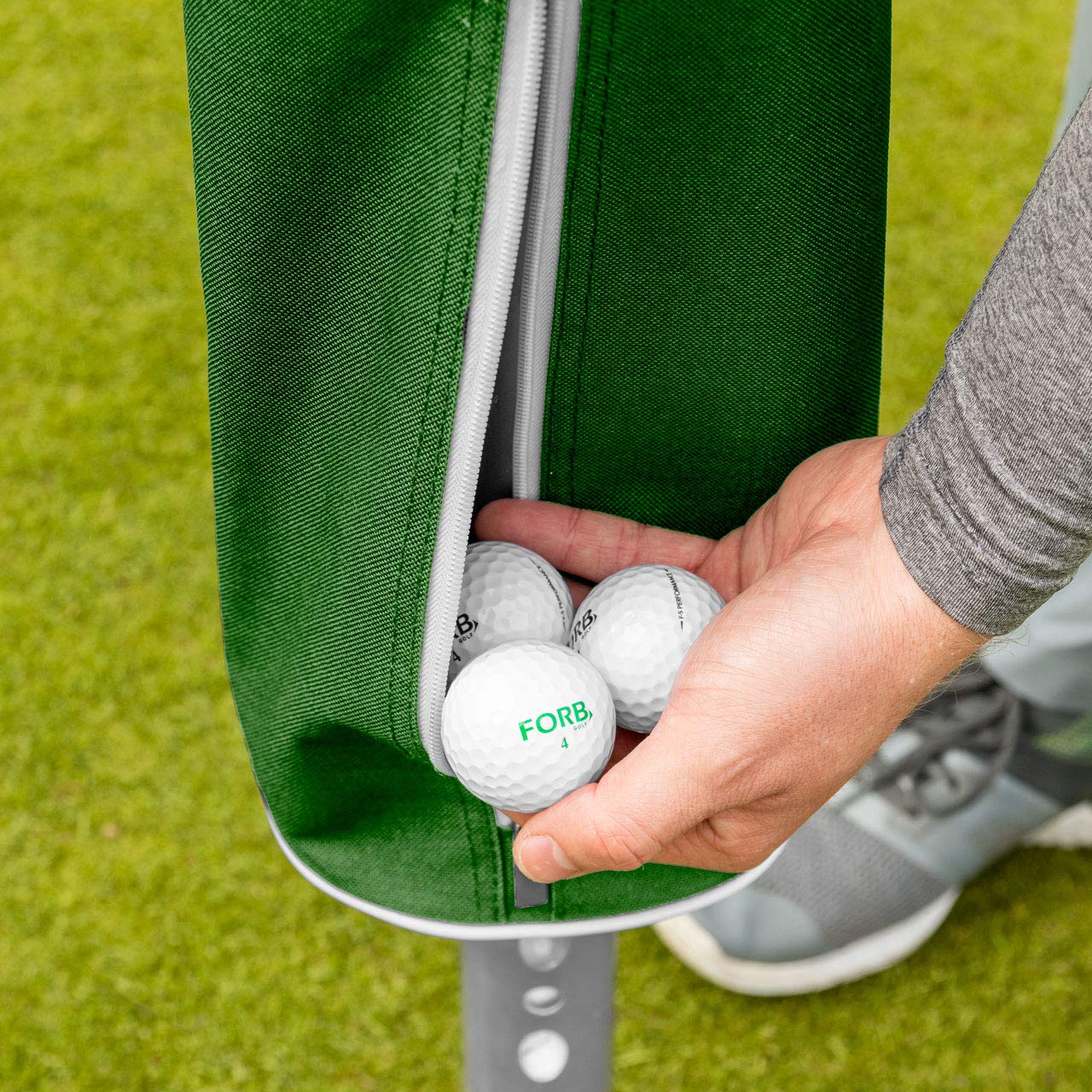 FORB Golf Shag Bag - Premium Aluminum Golf Ball Collector with 85 Ball Capacity | Perfect for Driving Range Practice & Golf Course Training