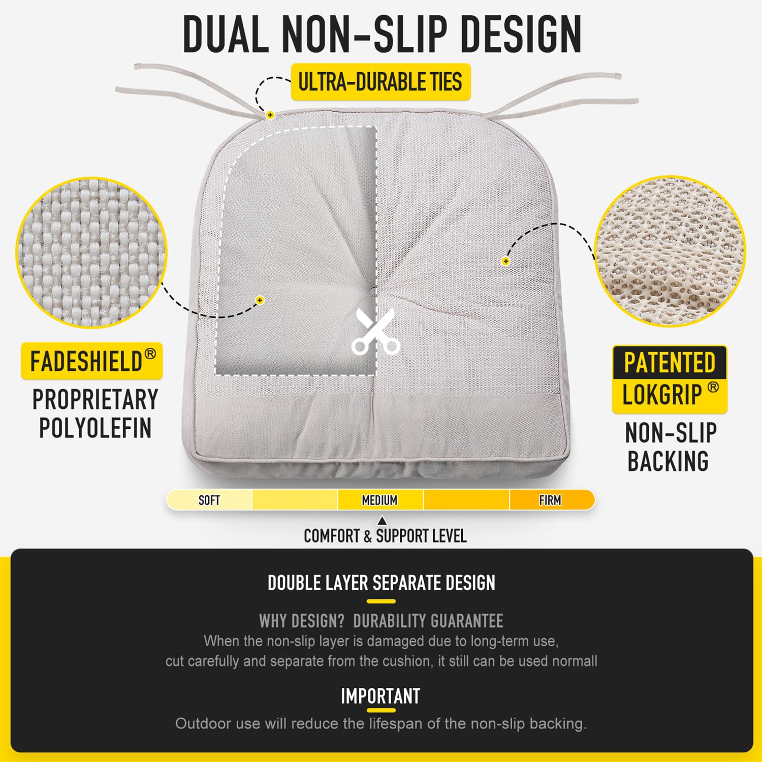 **SUNROX Memory Foam Jumbo Rocking Chair Cushions – Waterproof, Non-Slip, Durable Tufted Seat & Back Cushion Set with Ties for Indoor & Outdoor Rockers (2-Piece, Cream) – Perfect for Patio, Porch, and Garden Relaxation**