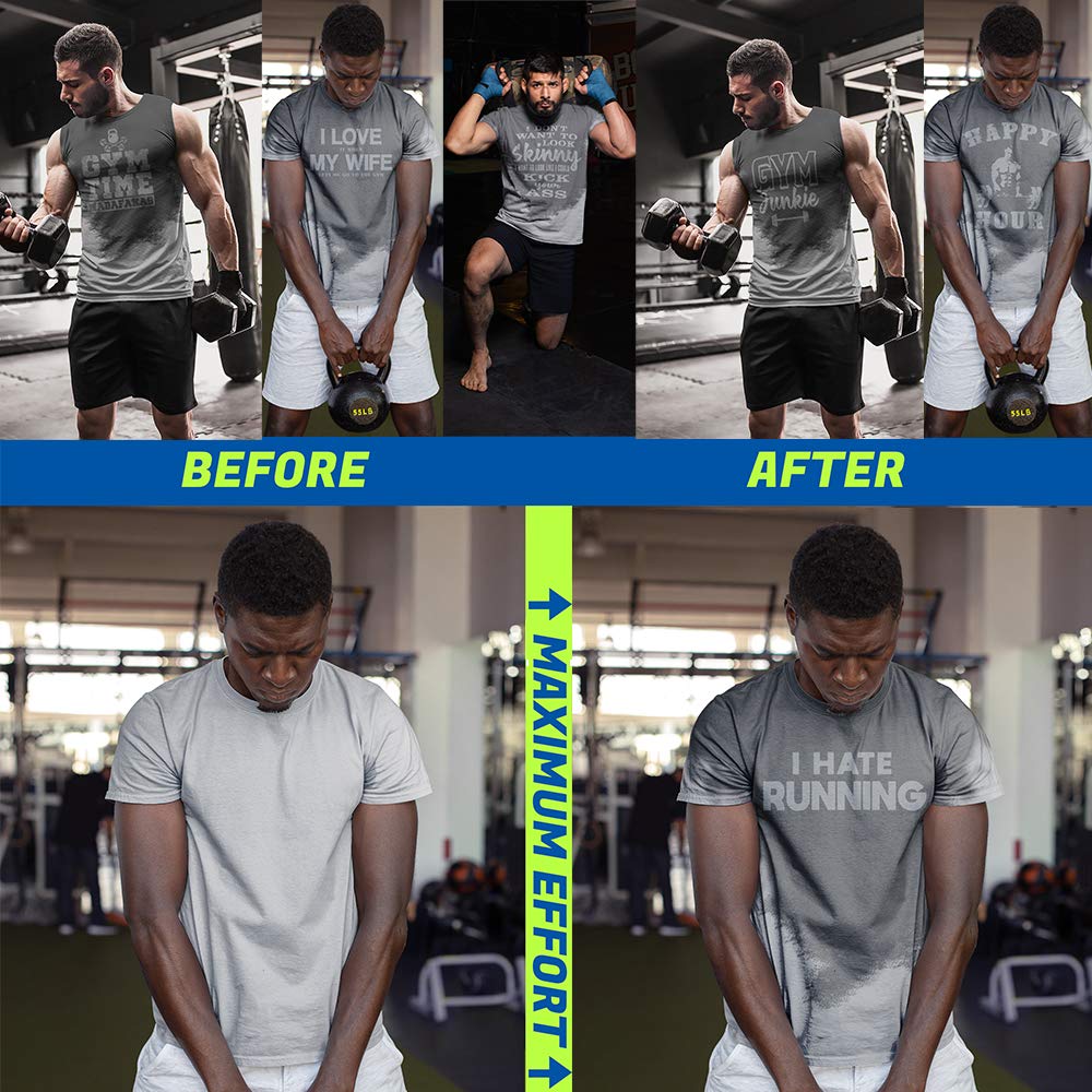 Motivational Sweat Activated T-Shirts for Men - Gym & Workout Apparel - Perfect for Running, Fitness & Sports Activities