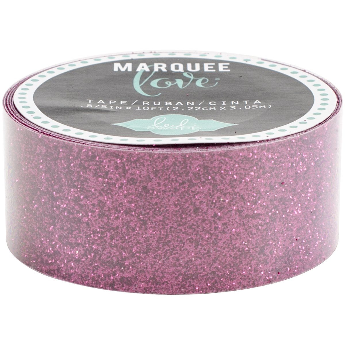 American Crafts Glitter Tape - 7/8 Inch x 10 Feet, Pink Decorative Washi Tape for Scrapbooking, DIY Crafts, Gift Wrapping & Home Decor