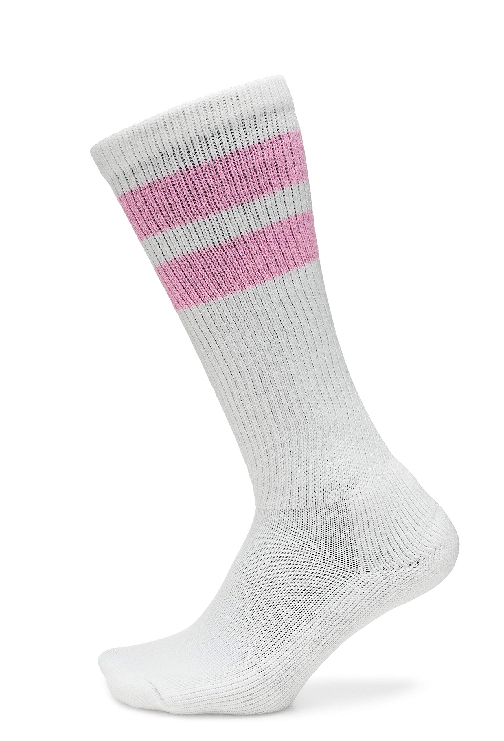 Thorlos Old School Over The Calf Socks for Men - Cushioned Athletic Socks for Running, Hiking & Everyday Comfort - Moisture-Wicking & Arch Support (Black, Large)