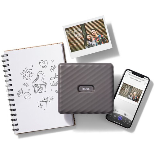 FUJIFILM INSTAX Link Wide Smartphone Printer - Print Photos Instantly from Phone, Wireless Bluetooth, Mocha Gray - Perfect for Travel, Parties & Scrapbooking
