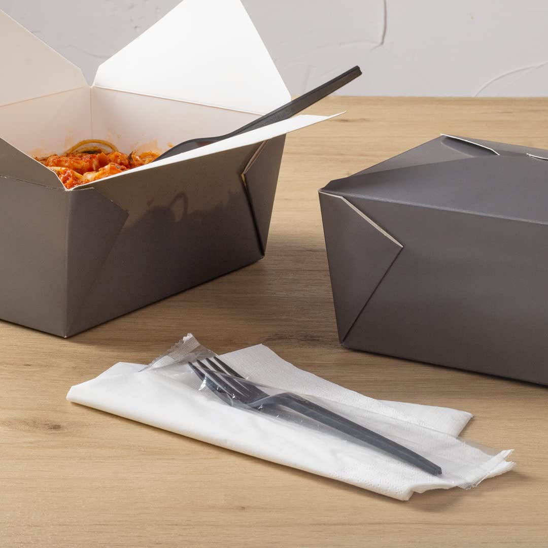 Eco-Friendly 6.5 Inch Compostable Forks - 250 Individually Wrapped Plant-Based Disposable Cutlery | BPI-Certified Black CPLA Plastic Utensils for Hot & Cold Foods | Perfect for Restaurants, Catering, Picnics & Outdoor Events