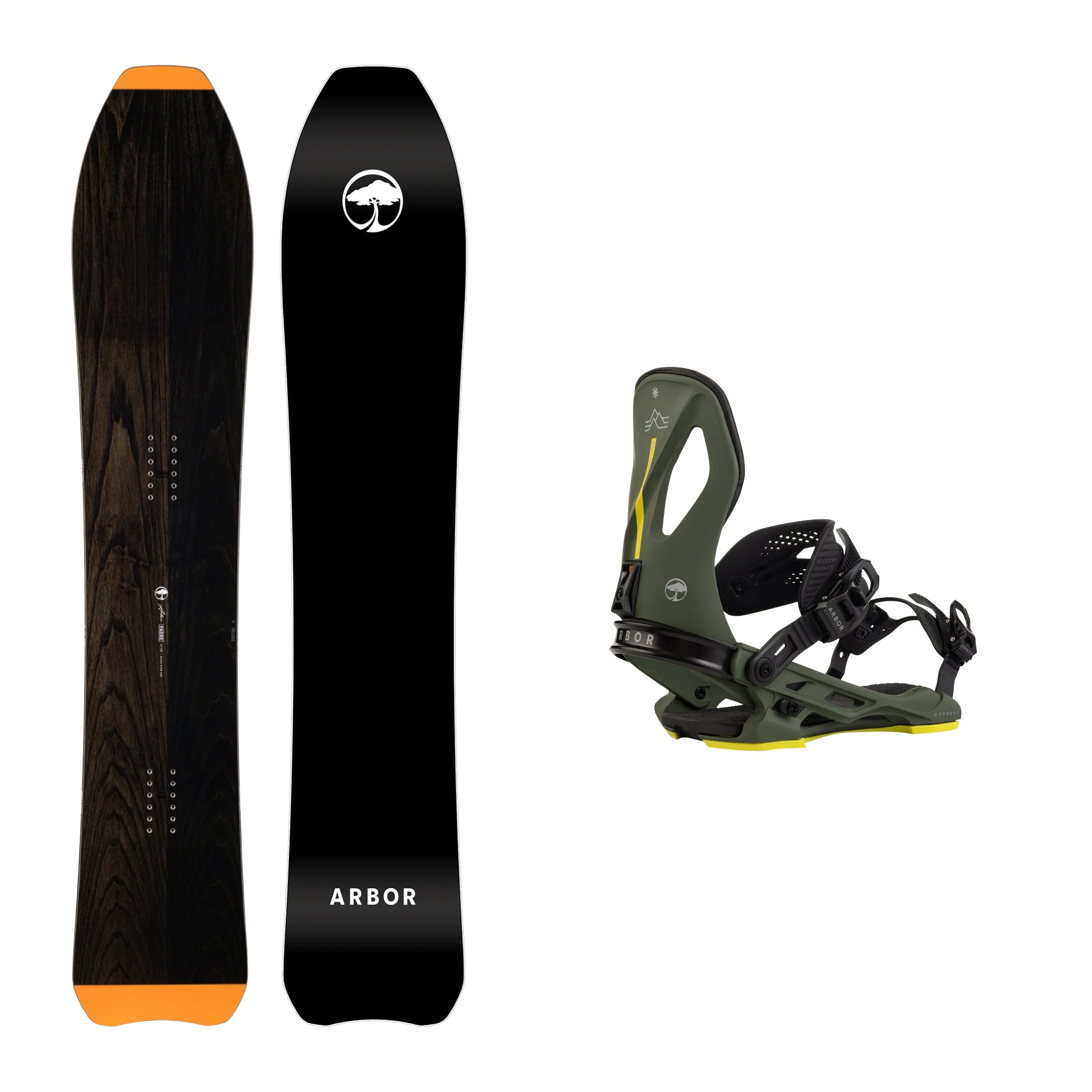 **2025 Arbor Padre Snowboard with Cypress Pat Moore Binding - All-Mountain Freestyle Snowboard for Men & Women - Perfect for Powder, Park & Backcountry Riding**