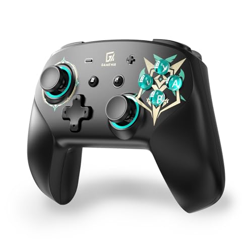 GAME'NIR Fantasy Shield Black Wireless Pro Controller for Nintendo Switch/Switch Lite/Switch OLED - NFC, Dual Vibration Motors, LED Lights, Programmable Turbo & Combo Buttons (Perfect for Mario Kart, Zelda & Multiplayer Gaming)