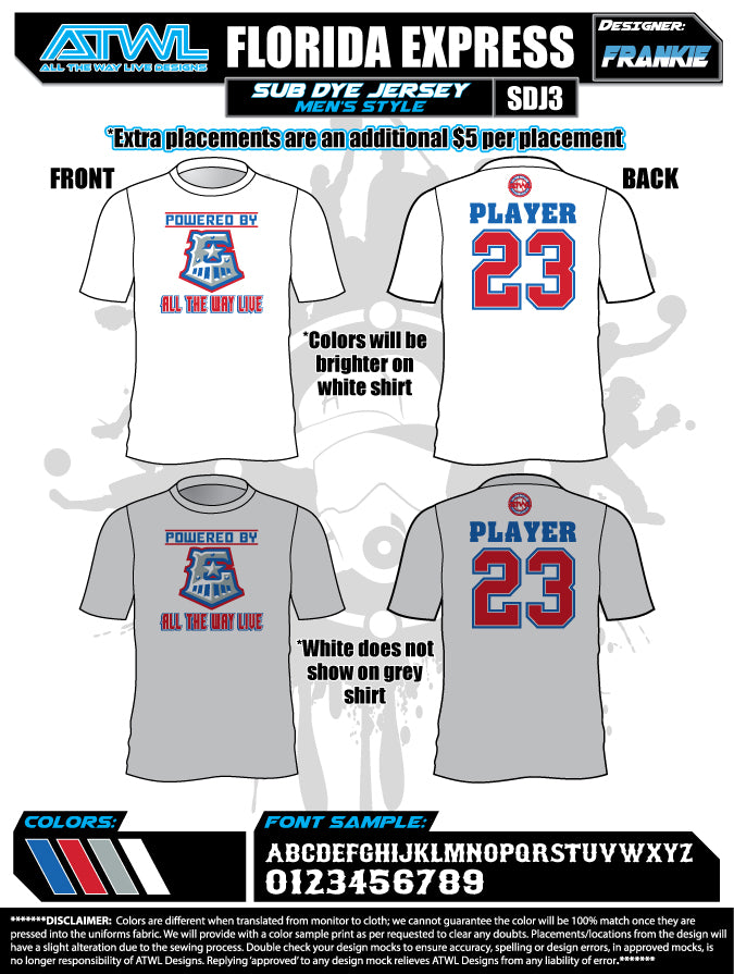 Florida Express Men's Sublimated Soccer Jersey - Breathable & Lightweight for Training & Matches - Perfect for Soccer, Football & Sports Fans