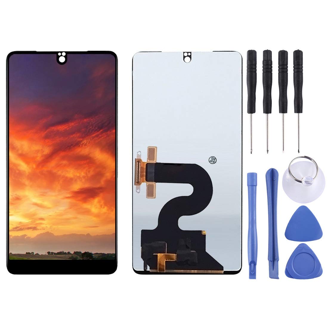 Original Title: Fulvit for Mobile Phone LCD Screen Replacement, LCD Screen and Digitizer Full Assembly for Essential Phone PH-1 Cell Phone Repair Parts (Color : Black)    Optimized Title: **Essential Phone PH-1 LCD Screen & Digitizer Full Assembly Replacement - Black | High-Quality Repair Parts for PH-1 Smartphone | Perfect for DIY Fixes & Screen Damage Repair**