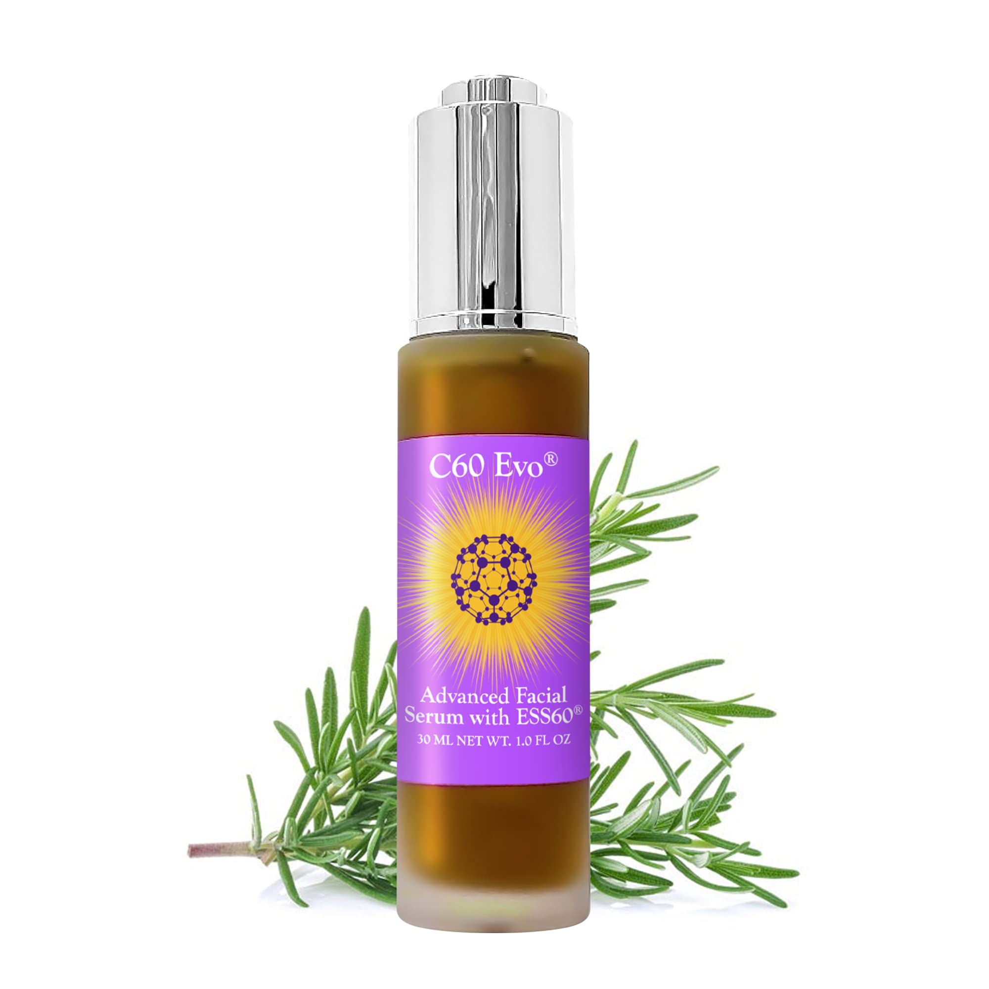C60 EVO Advanced Facial Serum - Pure C60 ESS60 for Deep Nourishment & Anti-Aging | Vegan Skincare with 21 Natural Ingredients (1 oz) | Perfect for Night Routine & Wrinkle Reduction