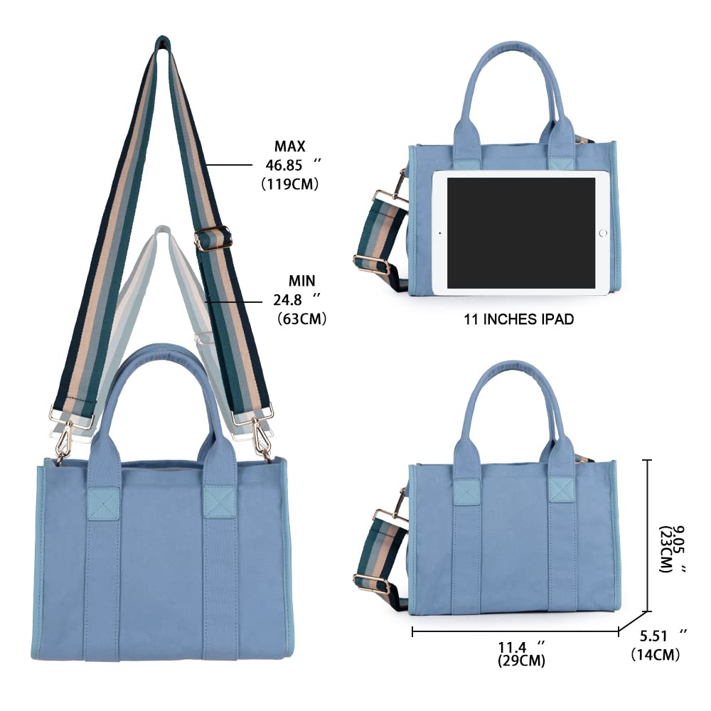Stylish Canvas Tote Bag for Women - Durable Crossbody & Top Handle Handbag - Perfect for Work, Travel & Shopping (Black/Beige)
