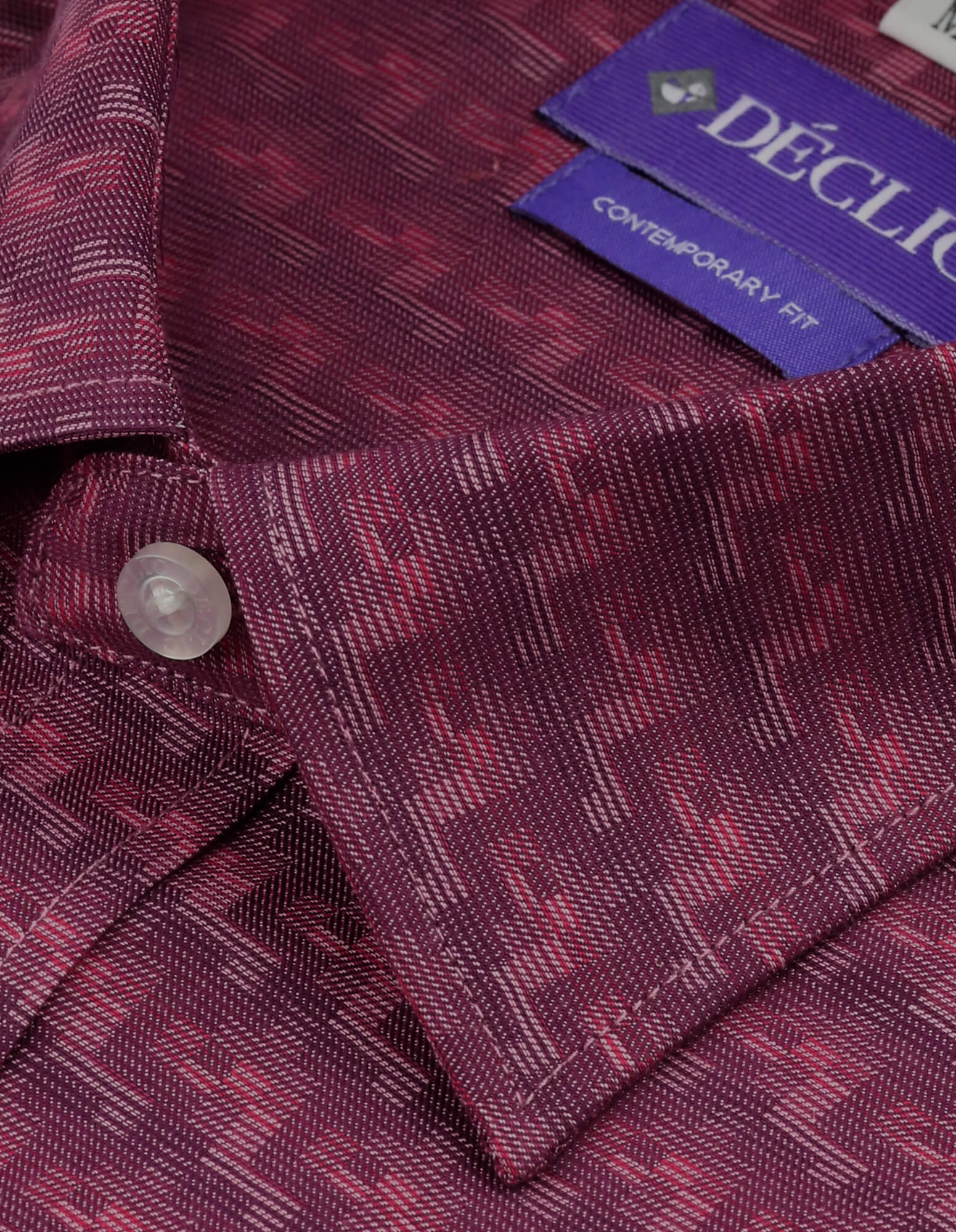 DÉCLIC Tronx Stylish Patterned Button-Down Shirt for Men - Red Casual Wear for Office, Party & Everyday Outfits