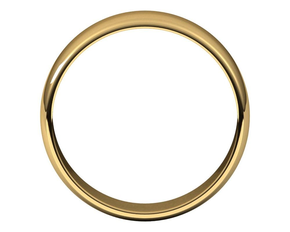 10K Yellow Gold 6mm Half Round Wedding Band for Women - Perfect for Bridal & Anniversary Gifts