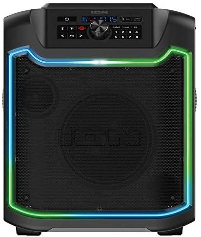 ION iPA125C Pathfinder 280 8-Inch 120W Waterproof Bluetooth Speaker with FM Radio, LED Lights & Rechargeable Battery - Perfect for Pool Parties, Beach Outings & Outdoor Adventures