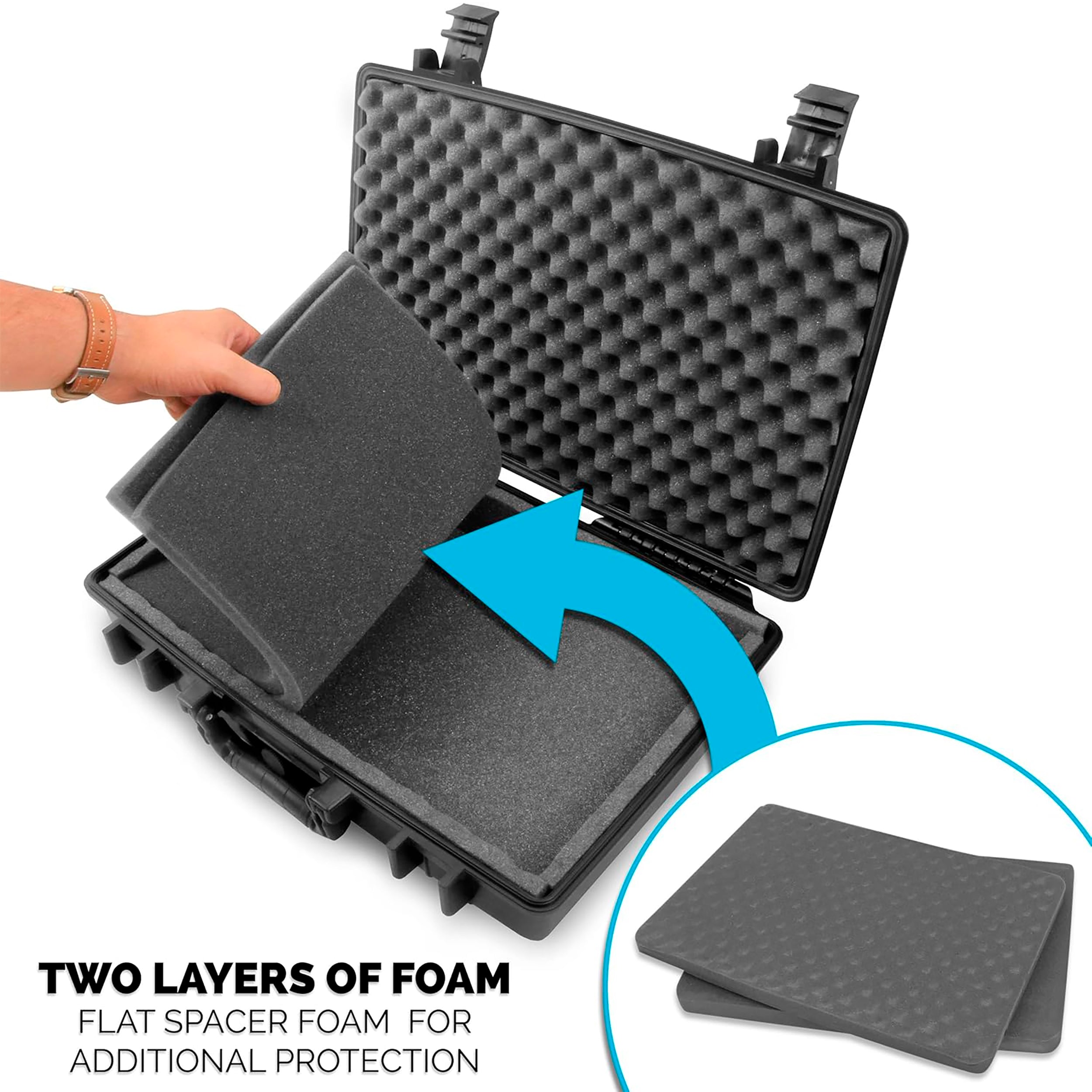 CASEMATIX 15.6-17 Inch Portable Monitor Case - Shockproof Travel Bag with Padded Foam for Gaming Monitors & Laptop Screens, Waterproof Protective Cover - Perfect for Business Travel, Gaming Events & Outdoor Use