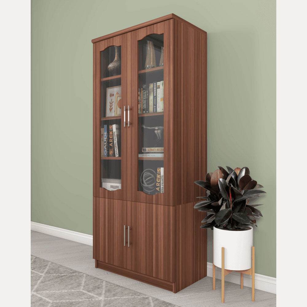 Modern Mateo Display Cabinet & Bookshelf - Elegant Glass Door Storage for Home & Office - Perfect for Showcasing Collectibles, Books & Decor