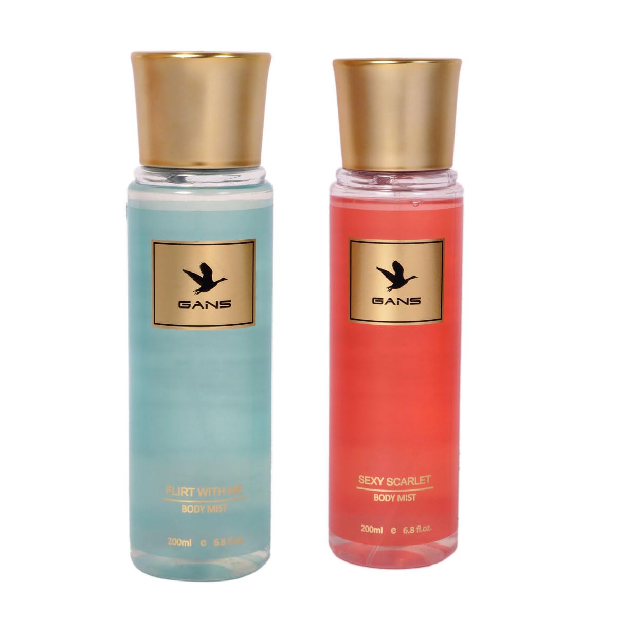 Gans Flirt With Me & Sexy Scarlet Body Mist 200ML - Long Lasting Fragrance for Women, Romantic Date Night & Evening Out Perfume Spray