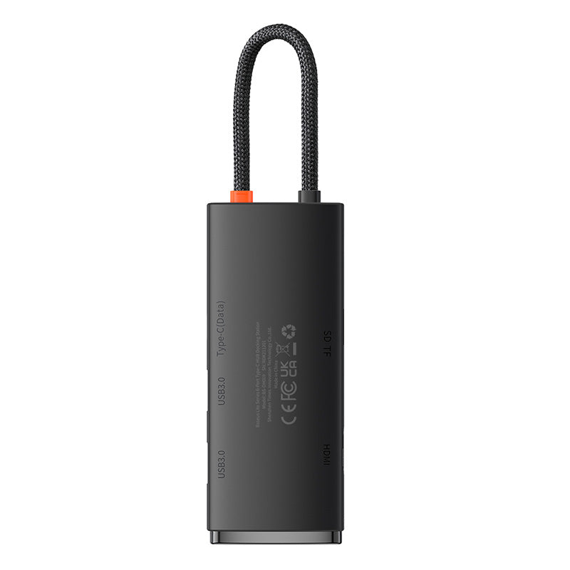 Baseus Lite Series 6-in-1 USB C Hub Adapter with HDMI, 2x USB 3.0 Ports, USB-C PD, SD/TF Card Reader - Perfect for MacBook, iPad Pro, Chromebook & More
