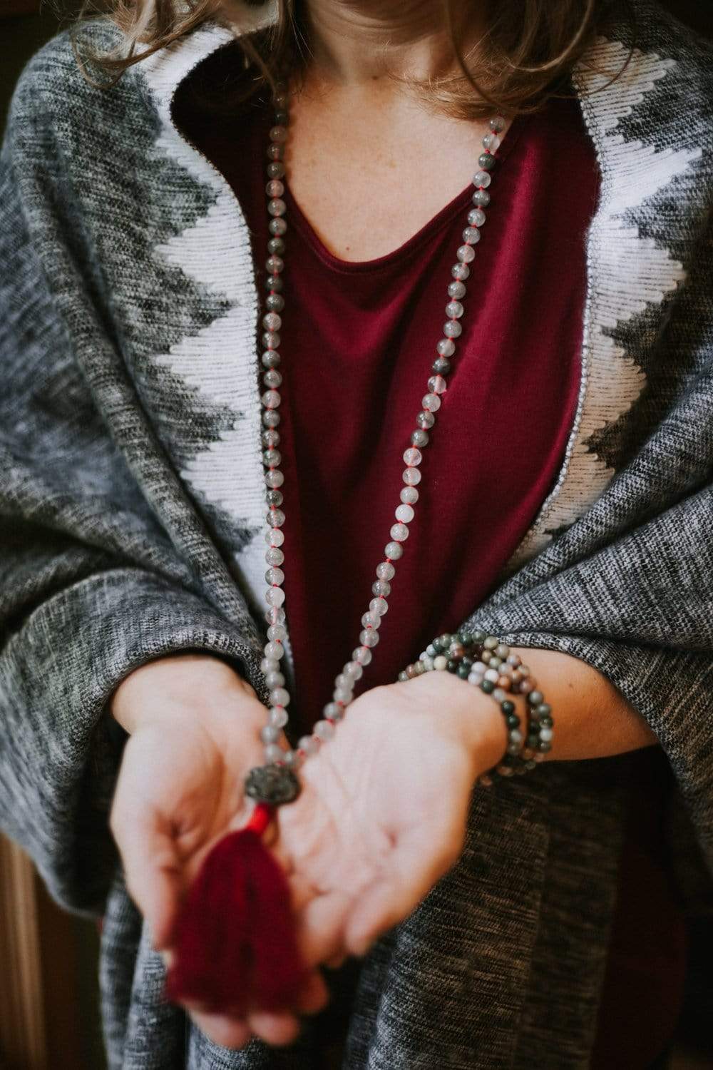 Ground Your Spirit Mala Beads - Authentic Buddhist Meditation Necklace for Yoga, Mindfulness & Spiritual Healing | Perfect for Meditation, Prayer & Daily Wear