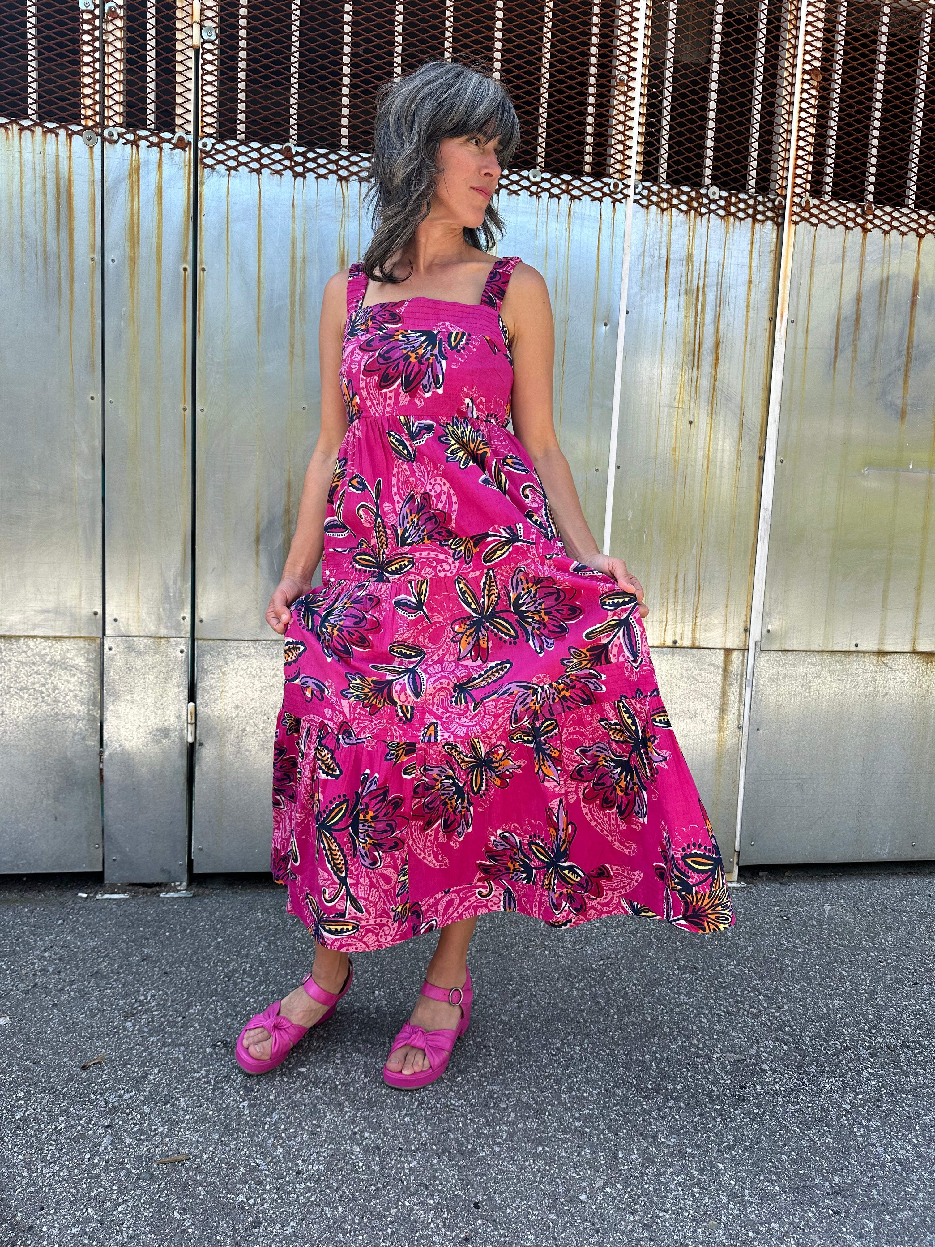 FO7433 Women's Floral Print Sun Dress - Lightweight Summer Beach Dress for Vacation, Pool Party & Outdoor Activities