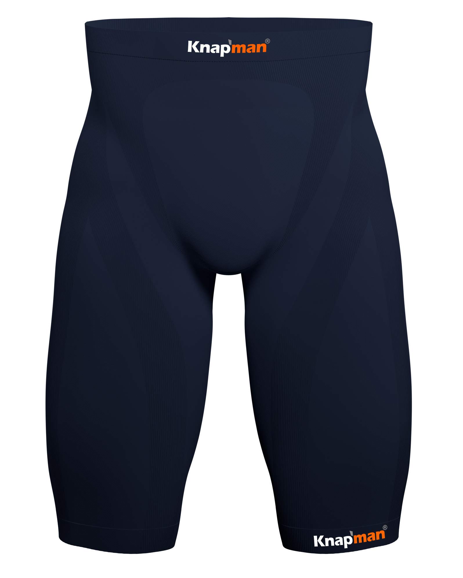 Knap'man Zoned Compression Shorts for Men - Moisture Wicking, 45% Compression, Navy Blue - Ideal for Running, Gym Workouts & Sports Recovery