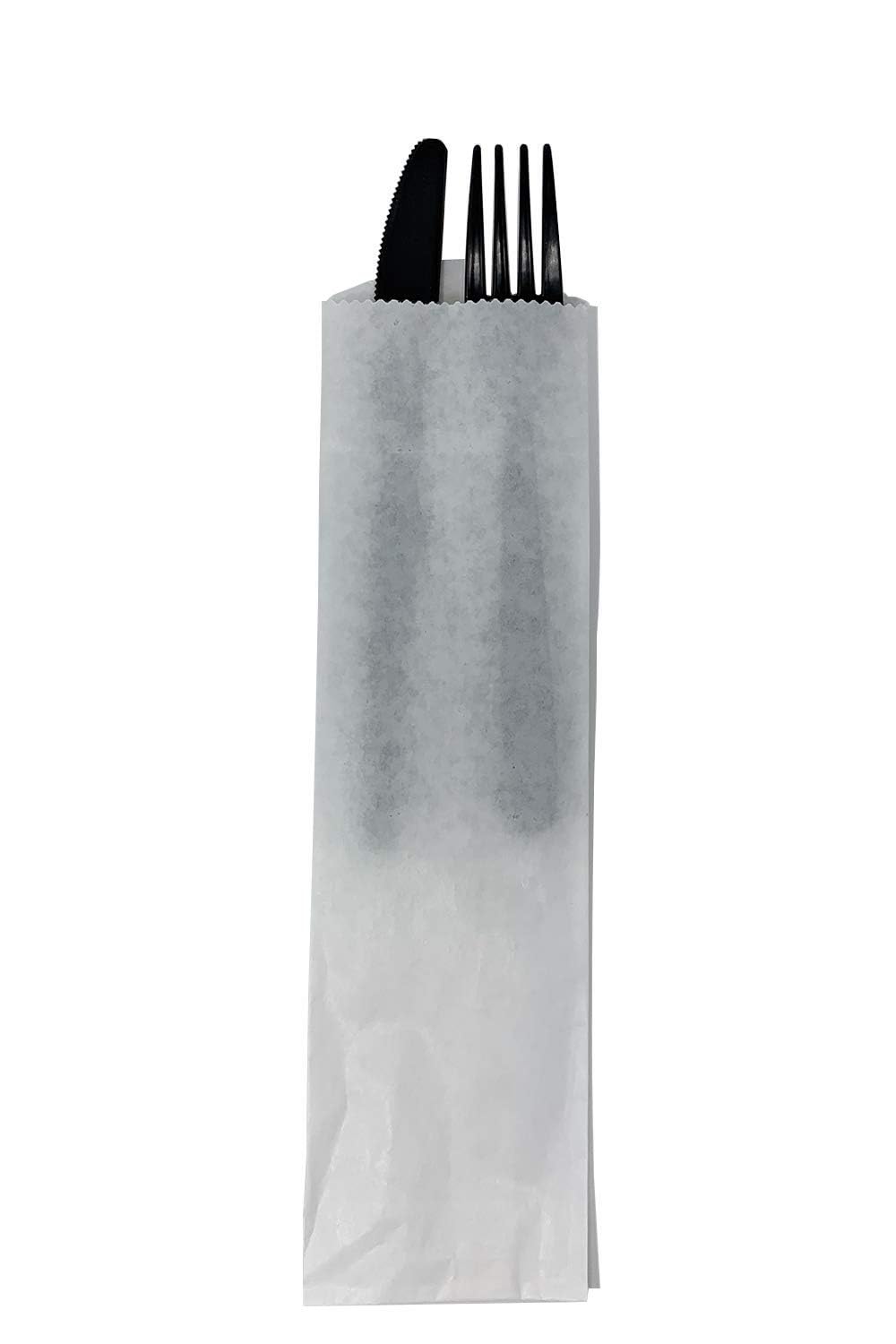 110-Count Disposable Silverware Bags - Bulk Paper Cutlery Sleeves for Parties, Weddings & Catering (Includes Smiley Face Stickers) - Eco-Friendly Utensil Holders for Churros, Snacks & On-the-Go Meals