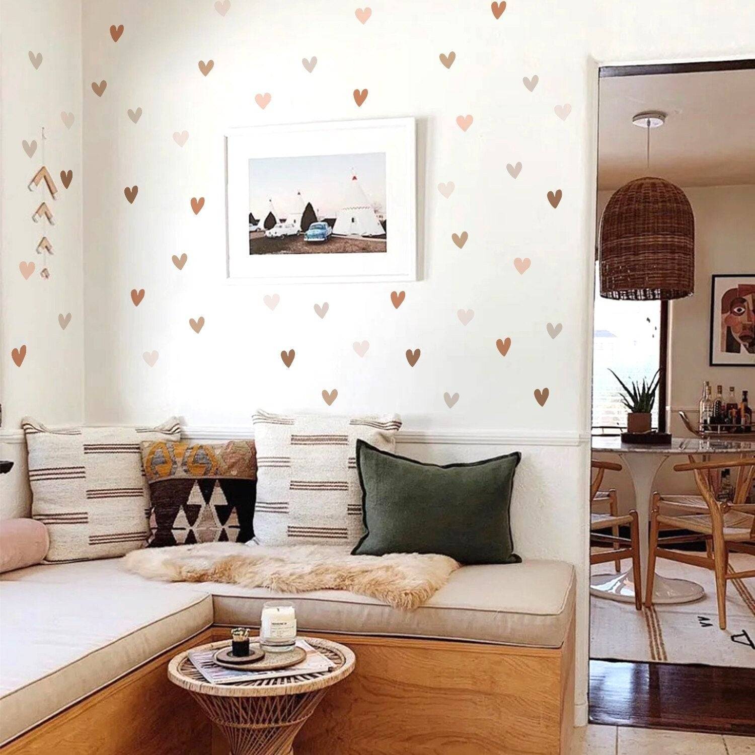 Kids Room Wall Stickers - Heart & Butterfly Decals for Nursery, Bedroom Decor | Removable Vinyl Wall Art for Girls' Room, Playroom, Baby Shower