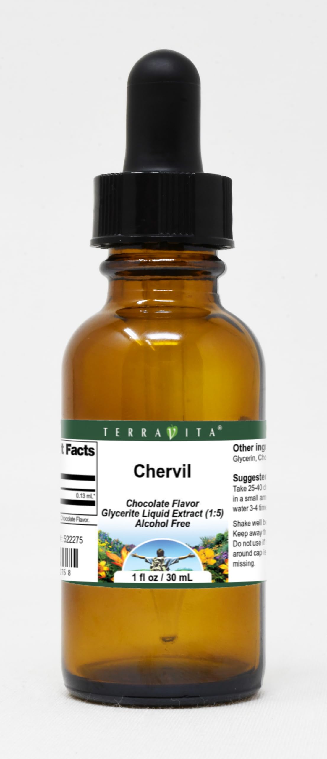 Organic Chervil Glycerite Liquid Extract (1:5) - Chocolate Flavored Herbal Supplement - 1 oz Bottle (Pack of 3) - ZIN: 522275 - Perfect for Tea, Baking & Natural Remedies