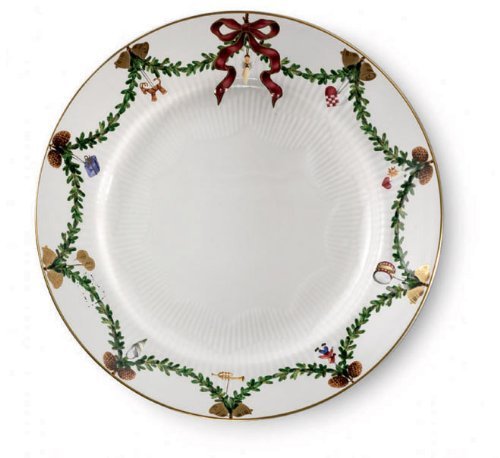 Royal Copenhagen Star Fluted Christmas Dinner Plates - 12-Piece Holiday Dinnerware Set for Festive Celebrations & Family Gatherings