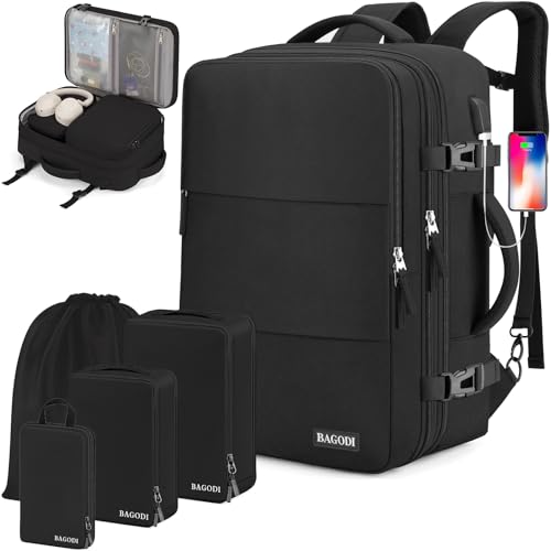 Black (Backpack With 4 Packing Cubes)