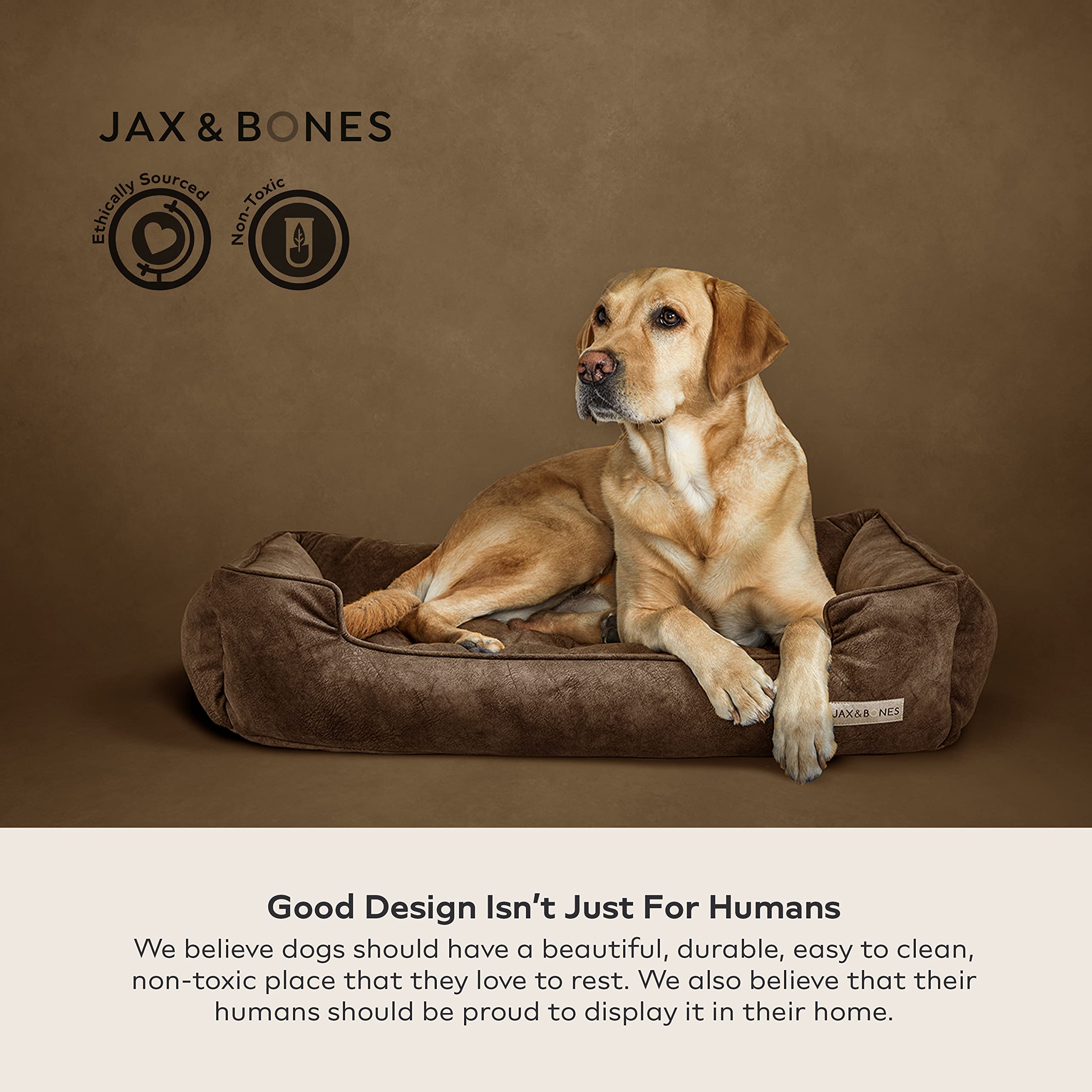 Jax & Bones Machine Washable Dog Bed with Heavy Duty Bolstered Sides - Medium Grey Pet Mat (32