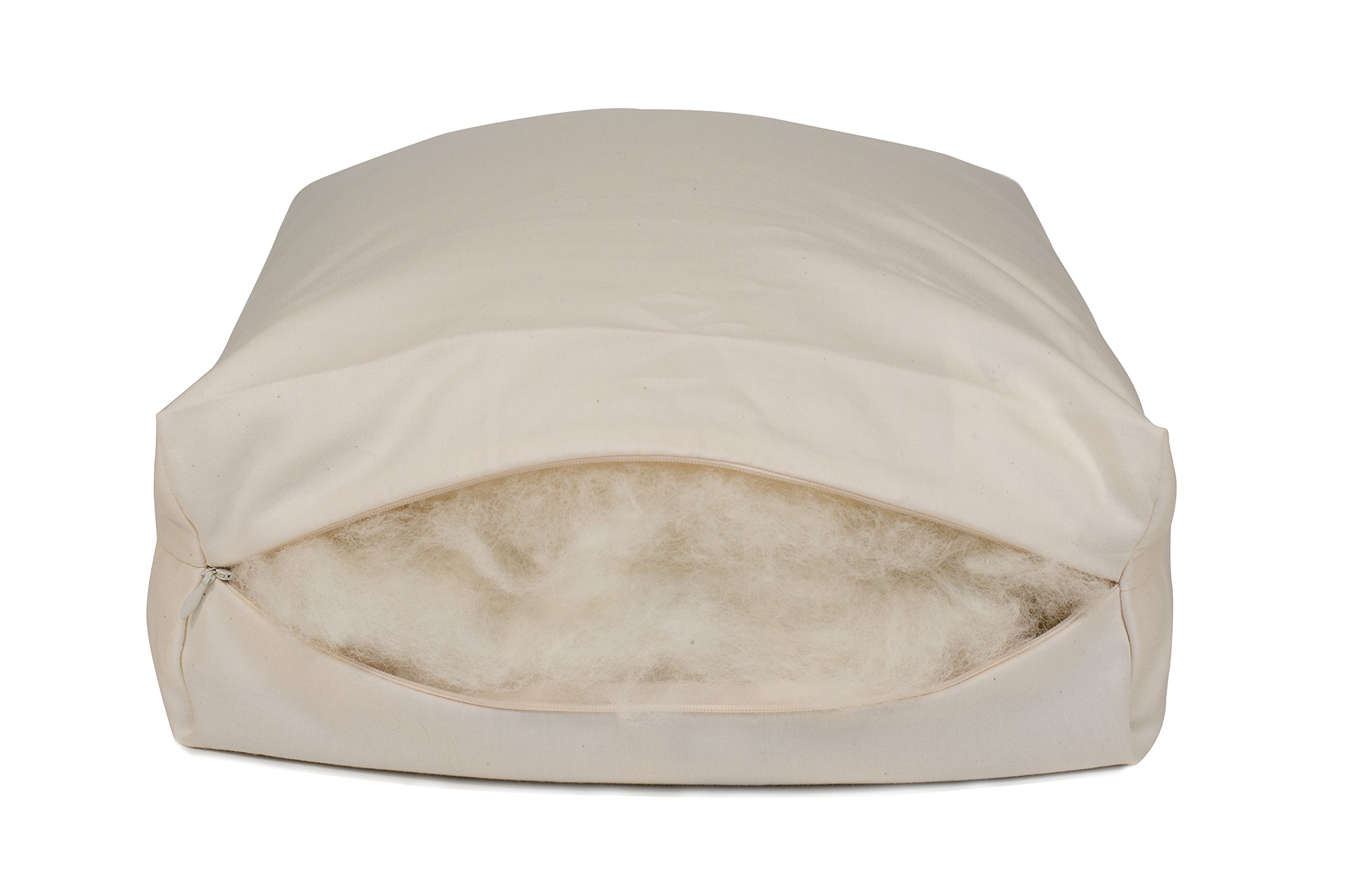 Organic Buckwheat Hull & Natural Wool Rejuvenation Pillow for Neck Pain Relief - Perfect for Side Sleepers, Back Pain Sufferers & Stress Relief at Home or Office