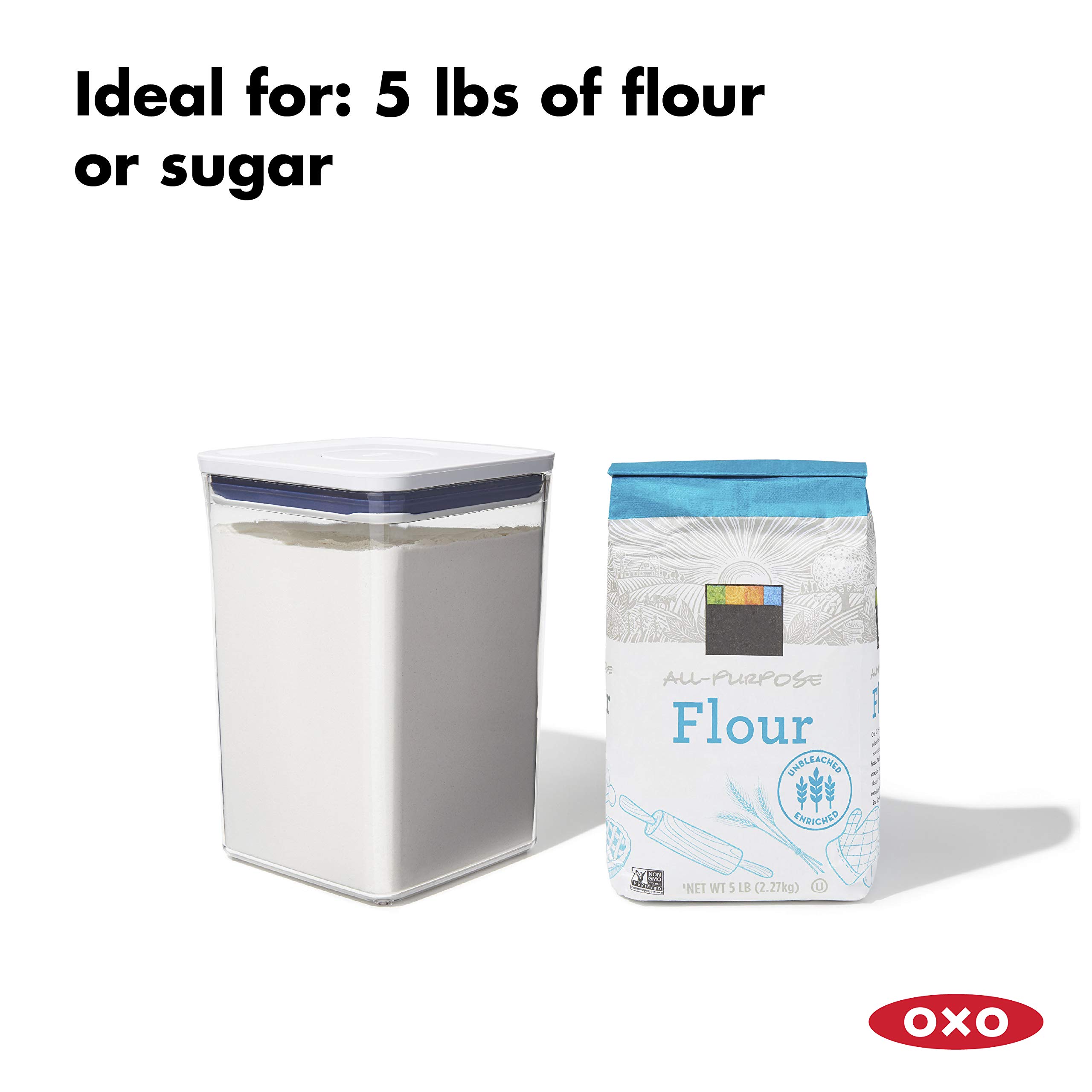 OXO Good Grips 6-Piece Airtight Food Storage Canister Set with Measuring Scoops & 3-Piece POP Cereal Dispenser - Kitchen Organization for Flour, Sugar, Coffee, Cereal - Perfect for Pantry, Countertop & Bulk Food Storage