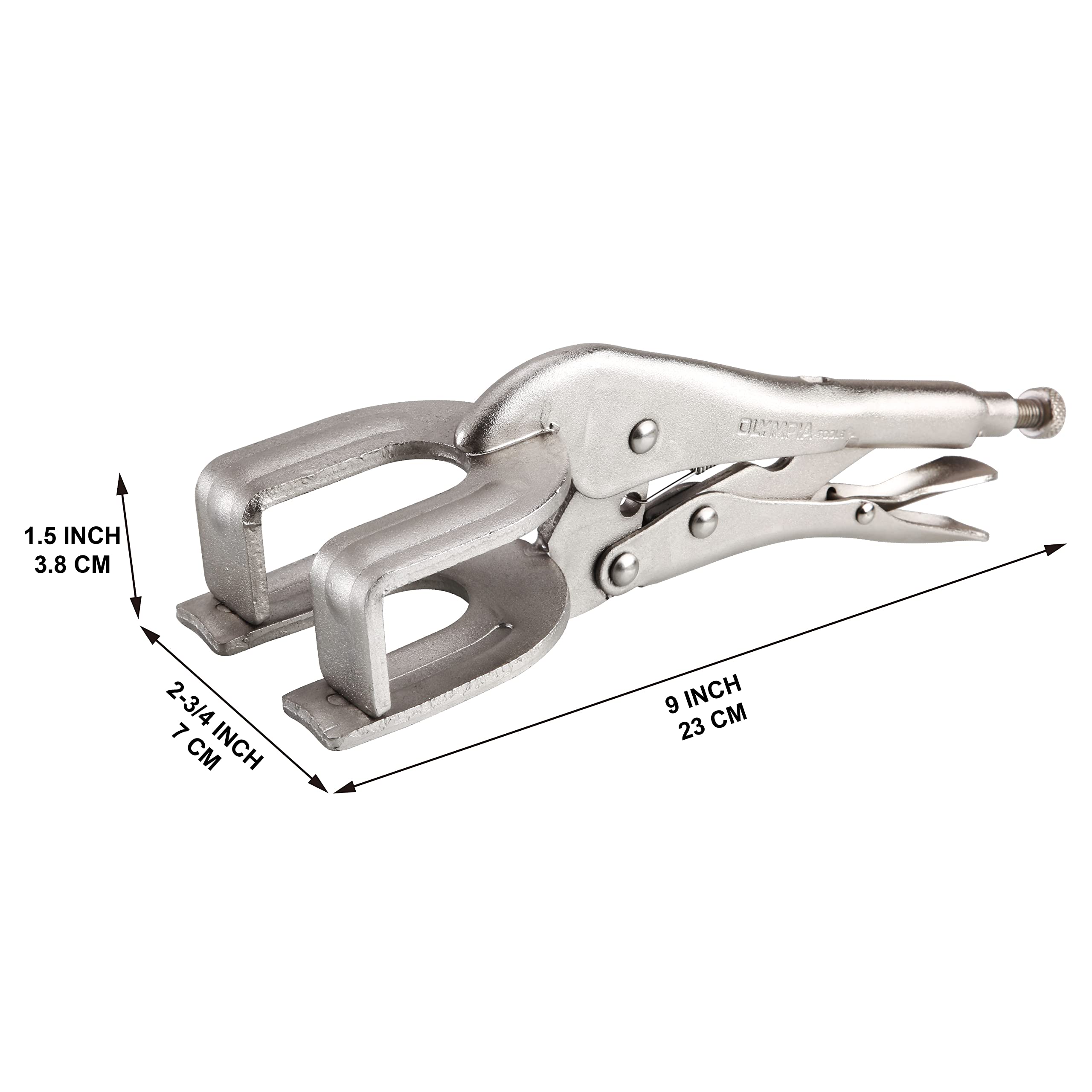 Olympia Tools 9-Inch Locking Pliers with Welding Clamp - Heavy Duty Adjustable Vise Grip for Metalworking, Welding, and DIY Projects (Model 11-409)