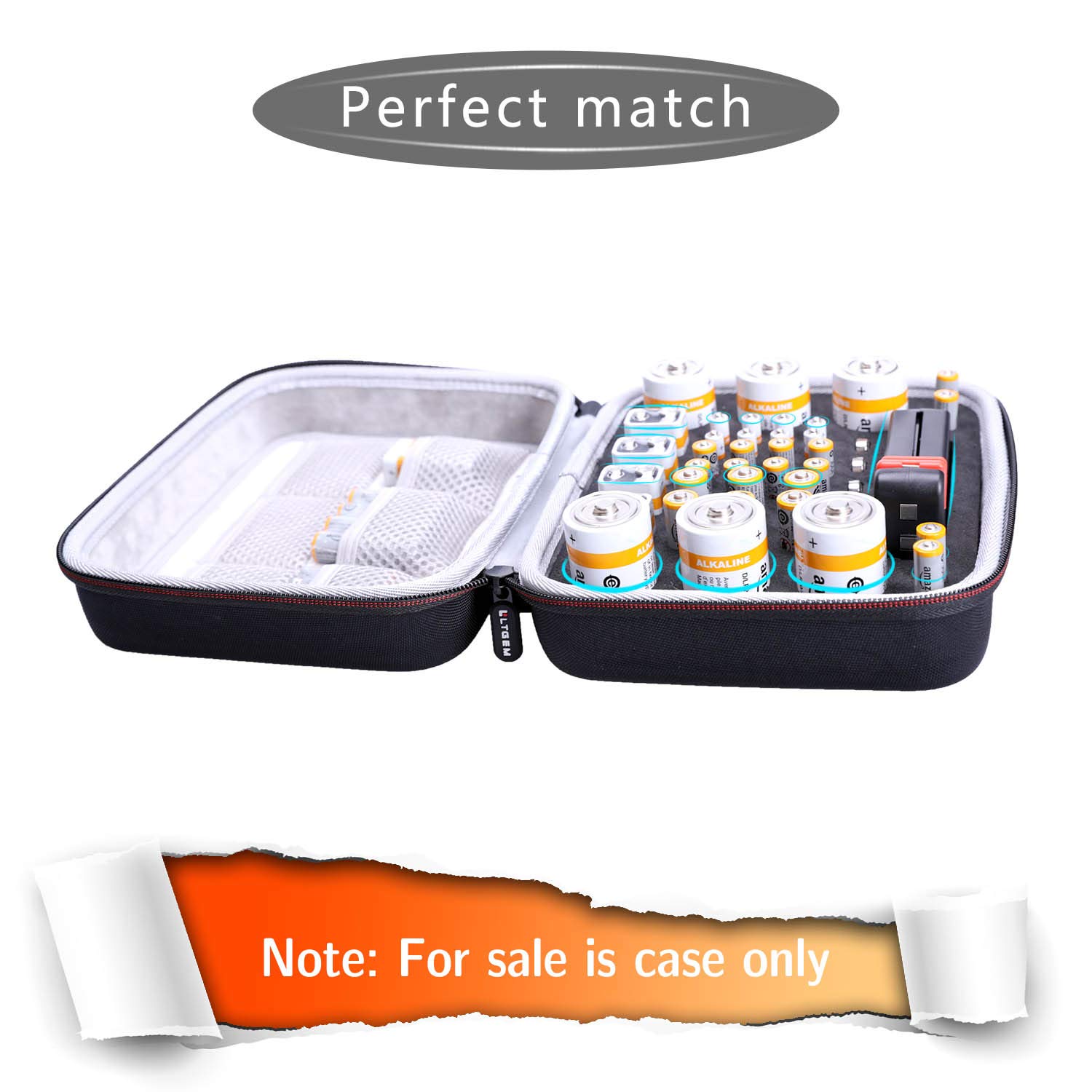 Battery Organizer Storage Case - Small Battery Holder for AA AAA C D 9V Batteries (Holds 50+) - Perfect for Home, Office & Travel Organization (Batteries & Tester Not Included)