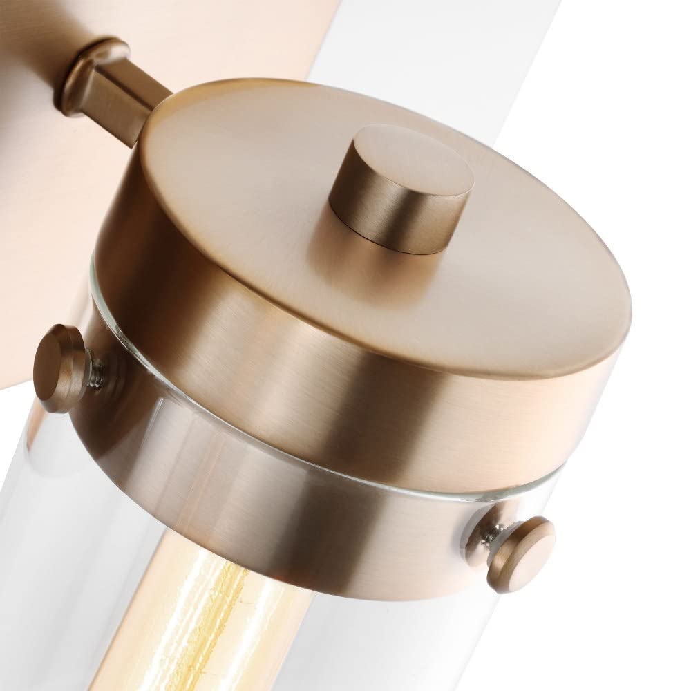 Nuvo Lighting Intersection 3-Light Bathroom Vanity in Burnished Brass - Perfect for Modern Bathrooms, Powder Rooms & Home Decor
