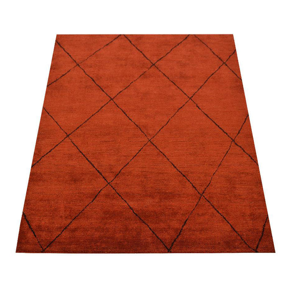 Handmade Hexagon Hand Knotted Wool Rug - Boho Chic Area Rug for Living Room, Bedroom & Nursery - Non-Slip Soft Floor Decor