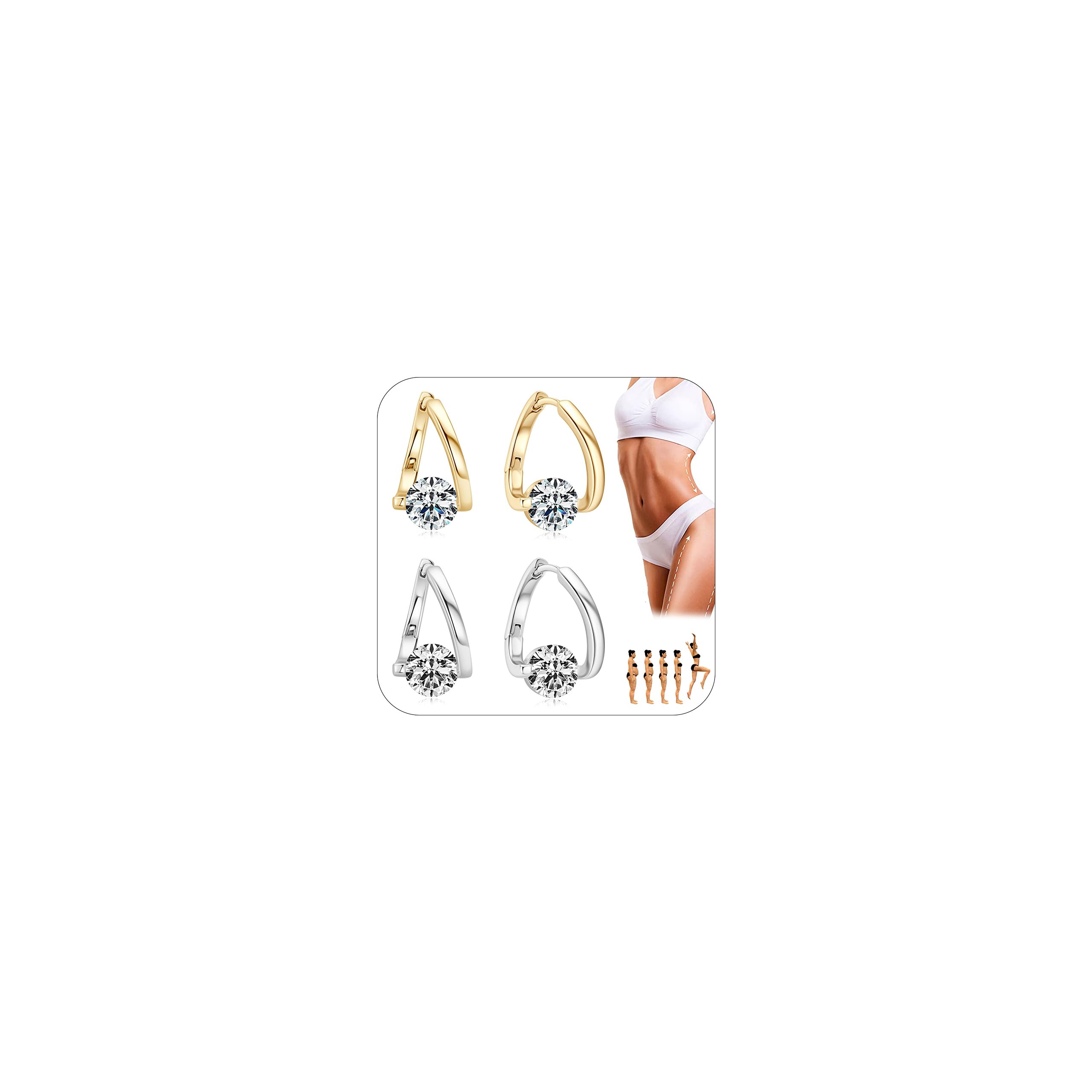 Yoopulse Lymphatic Drainage Earrings for Women - Germanium Therapy Jewelry with Rhinestones | Prime Eligible | Perfect for Detox, Wellness & Fashion Accessories