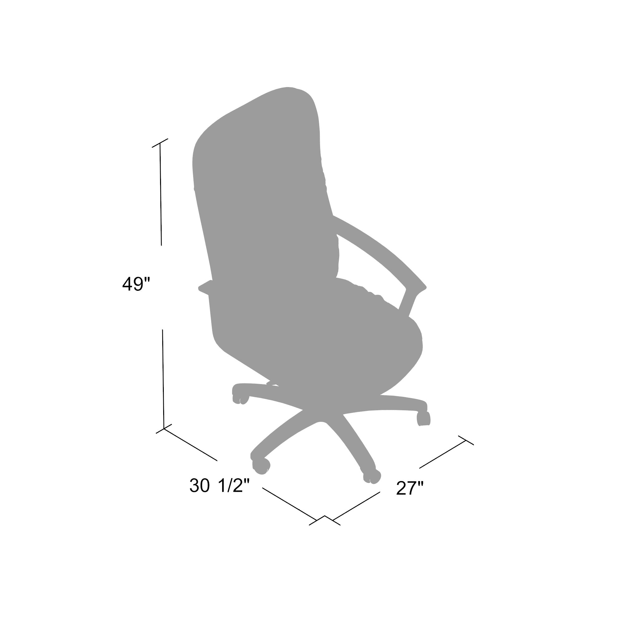 Premium Boss High Back LeatherPlus Executive Office Chair with Chrome Base B7301C - Ergonomic Desk Chair for Home & Office Workspaces