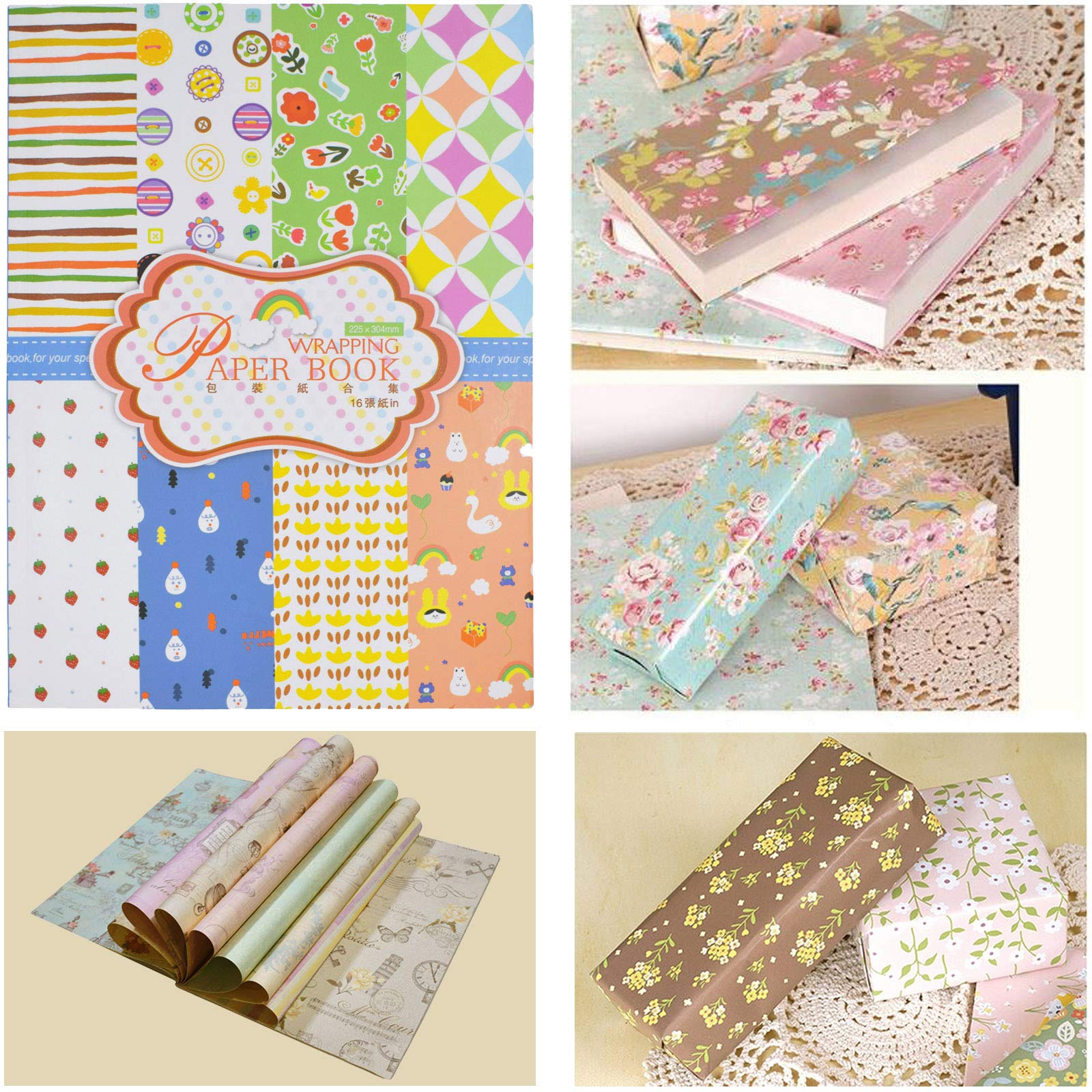 Asian Hobby Crafts Wrapping Paper Book - 24 Sheets Premium Gift Wrapping Paper for Birthdays, Weddings & Holidays - Perfect for DIY Crafts, Scrapbooking & Party Decorations