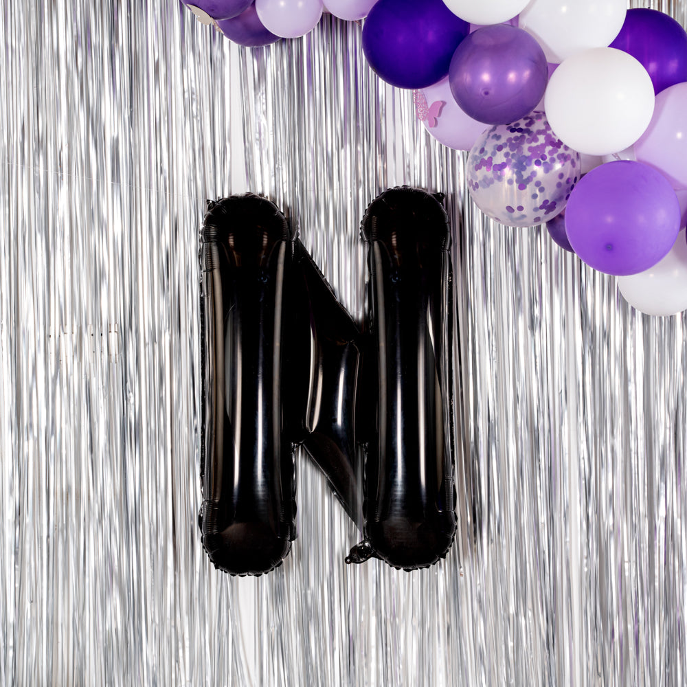 Black Mylar Letter N Balloon - 40 Inch Large Foil Alphabet Balloon for Birthday Party Decorations, Baby Shower, Graduation & Special Events (1 Count)