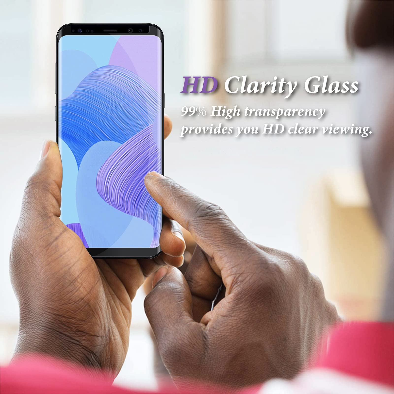 2 Pack Tempered Glass Screen Protector for Samsung Galaxy S9 Plus - 3D Curved, Full Coverage, Anti-Scratch, HD Clear - Perfect for Work, Gaming & Daily Protection