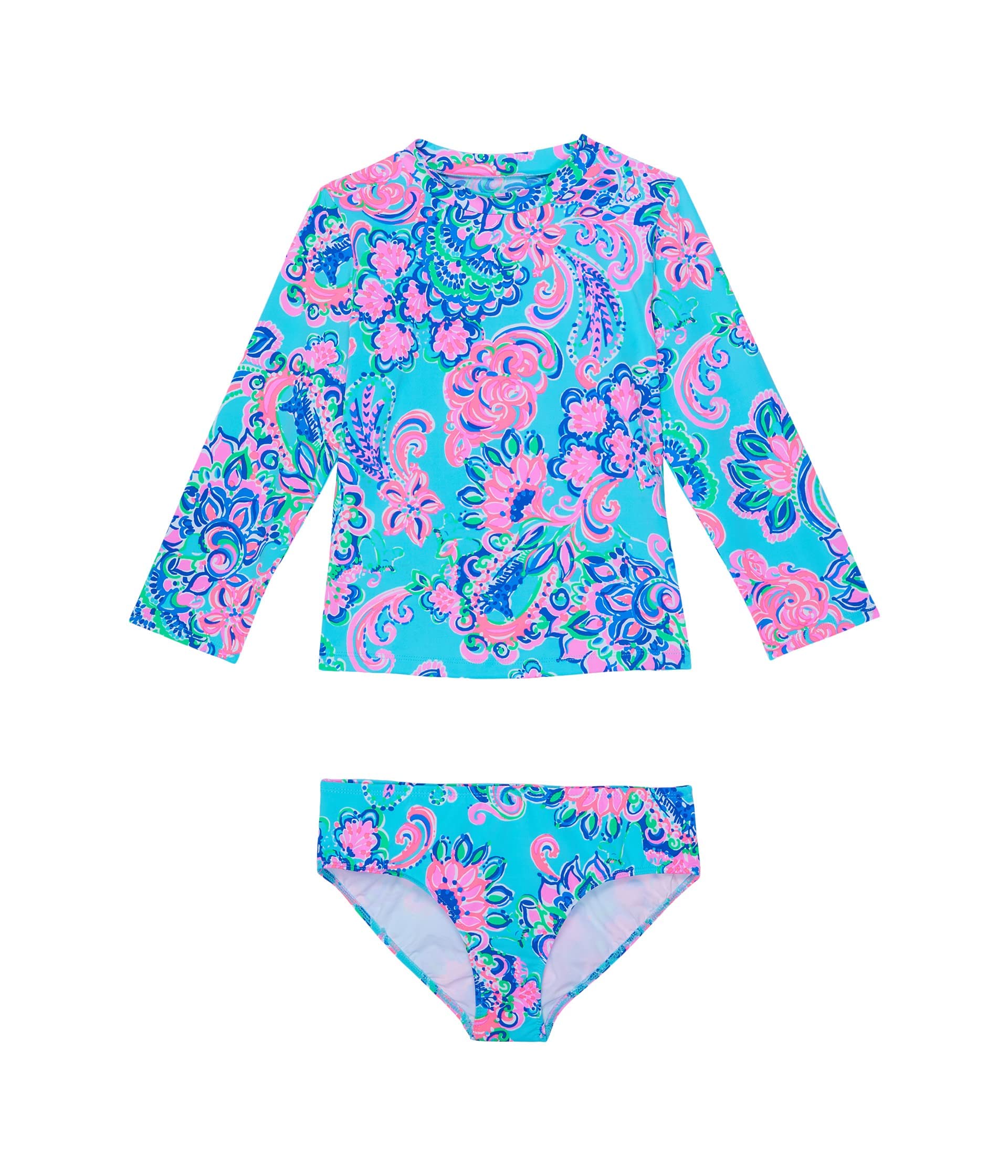 Lilly Pulitzer Girls' Bobby Rashguard Set UPF 50+ Sun Protection - Toddler, Little Kids & Big Kids Sizes - Perfect for Beach, Pool & Summer Water Activities