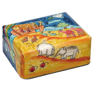 Noah's Ark Small Jewelry Box - Elegant Wooden Keepsake Organizer for Rings, Necklaces & Earrings - Perfect for Gifts, Travel & Home Storage