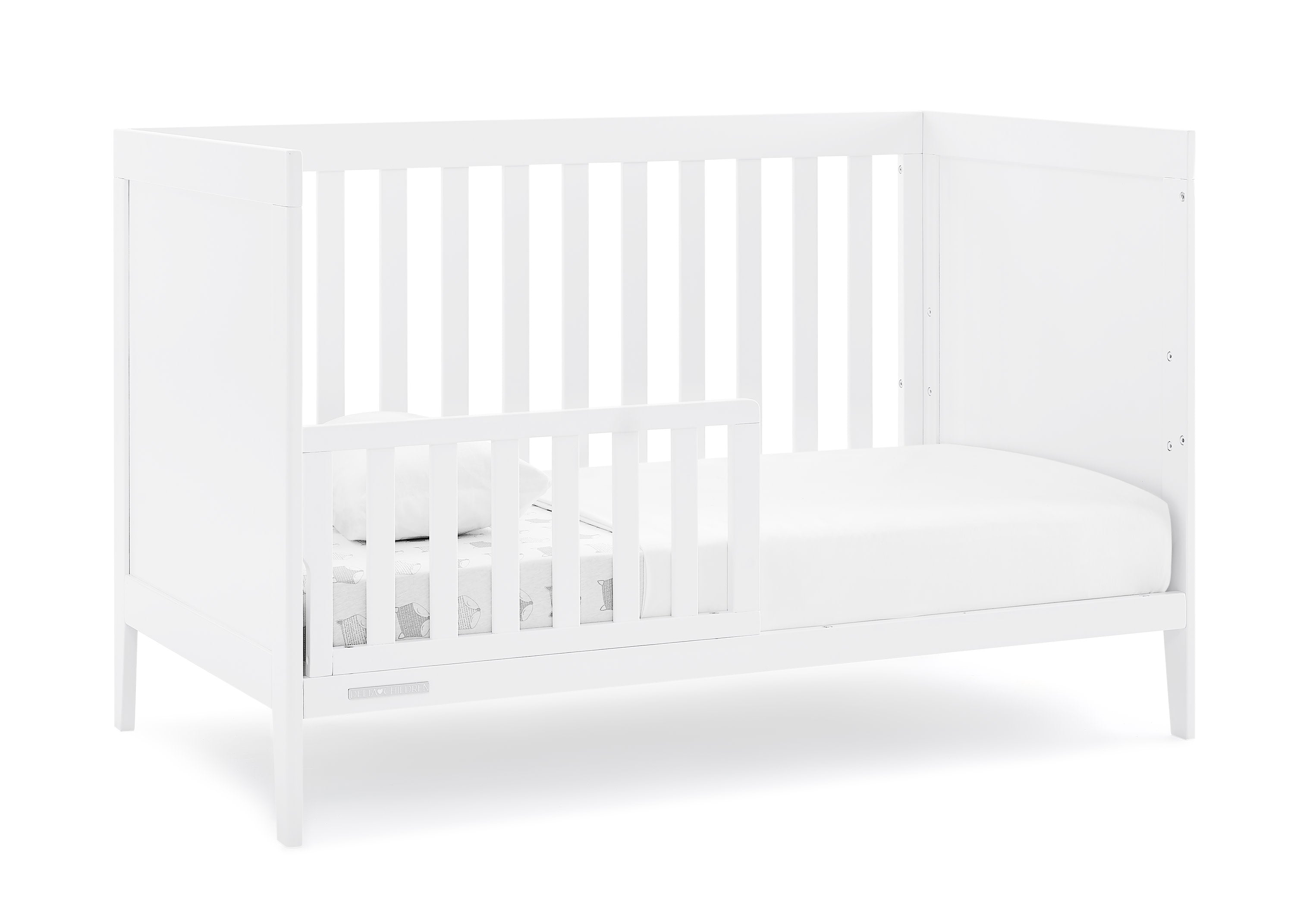 Hayes 4-in-1 Convertible Baby Crib - White Nursery Furniture for Newborn to Toddler Bed | Perfect for Modern Nursery, Bedroom & Daycare Centers
