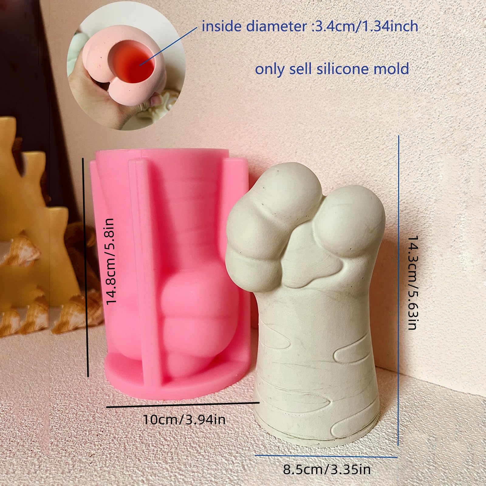 Cute Cat Claw Vase Silicone Mold - DIY Cement Flower Pot Mold for Succulents, Plaster Crafts & Pen Holders - Perfect for Home Decor, Garden Planters & Creative Clay Projects