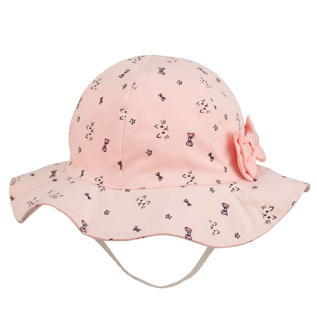 ERISO Baby Girl Sun Hat with Bowknot - UV Protection Bucket Hat for Infant & Toddler, Summer Beach Outdoor Play, Travel & Photoshoot Accessories