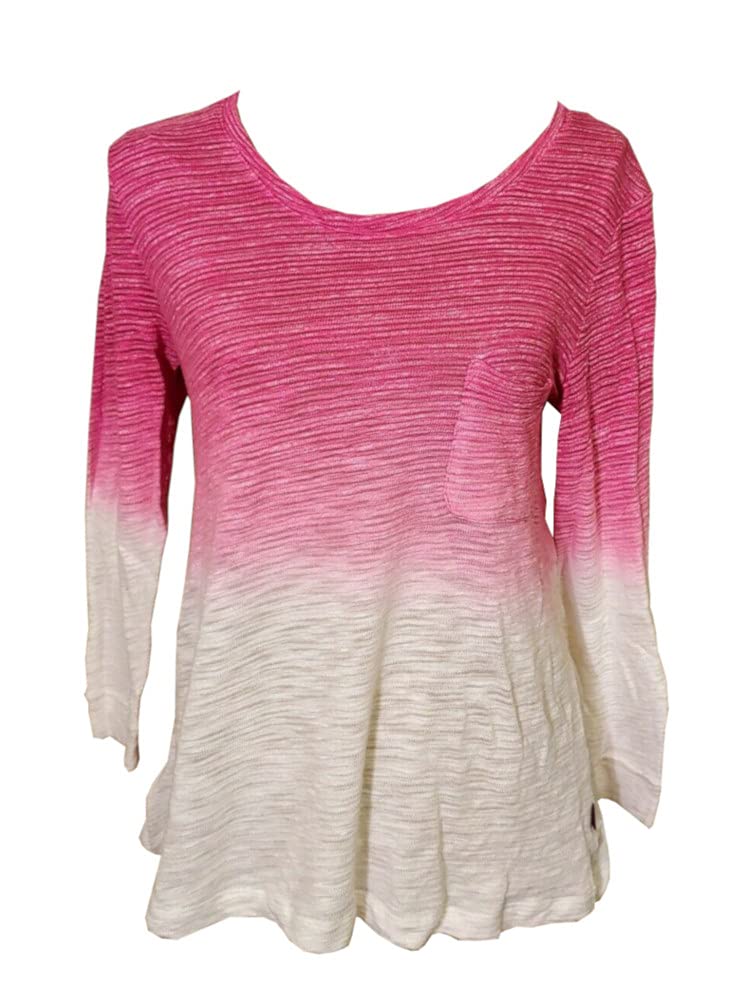 Women's 3/4 Sleeve Lightweight Knit Top - Fuchsia Rose Color - Size Medium - Comfortable Casual Blouse for Work & Everyday Wear
